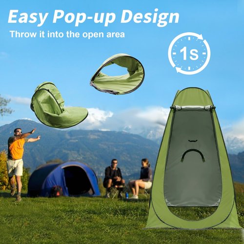 anngrowy Pop Up Privacy Shower Tent Portable Outdoor Camping Bathroom Toilet Changing Dressing Room Privacy Shelters Room for Hiking and Beach Sun Shelter Picnic Fishing– UPF40+ Waterproof