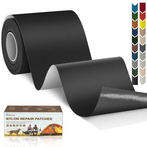 Cahomo Nylon Repair Patch Tape - Self-Adhesive Fabric for Tents, Jackets & Gear | 3x79 Inch Black