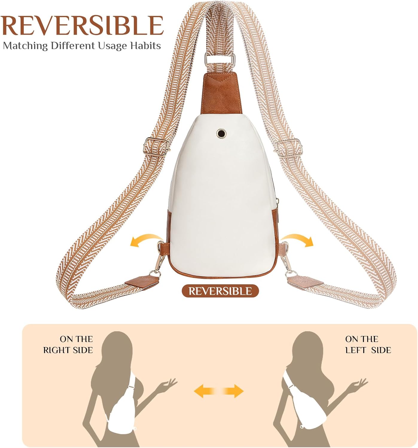 Skiennix Small Leather Sling Bag - Stylish Crossbody Backpack Purse for Women | Versatile Design