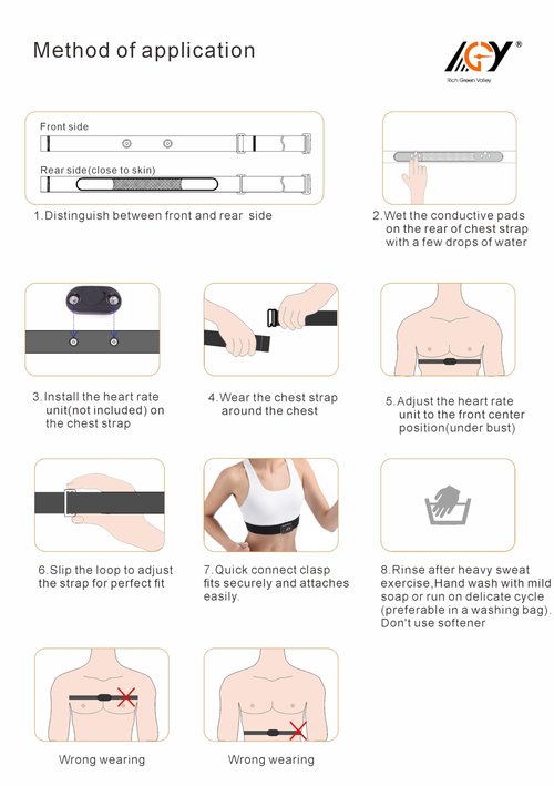 Rich Green Valley Heart Rate Monitor Chest Strap for myzone Replacement Strap Compatible with MYZONE MZ-3 MZ-1 Strap SweatProof & Waterproof Pro Chest Belt (Red, Medium)