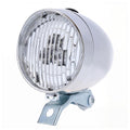 Vintage Bicycle Front Light, Retro Fog Front Lights Bike Head Lamp 3 LED Headlight Vintage Retro Bicycle Light Lamp with Bracket for Night Riding (Sliver)