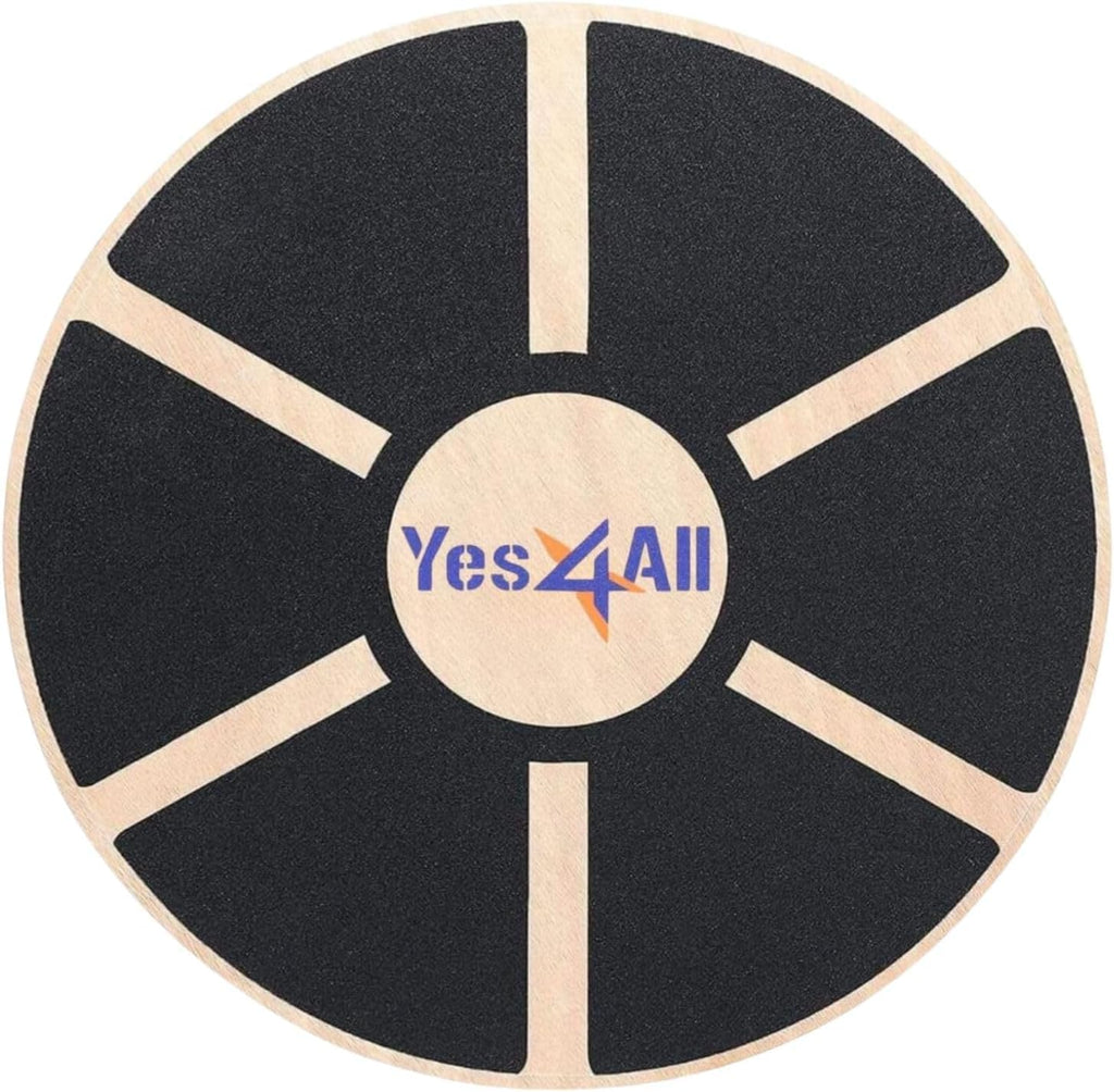 Yes4All 300lbs Wooden Wobble Board - 360-Degree Balance Trainer for Adults with Anti-Skid Texture