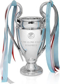 Champions Trophy | Soccer League Cup Resin Replica - Silver with Colorful Ribbons, 6.3 Inch