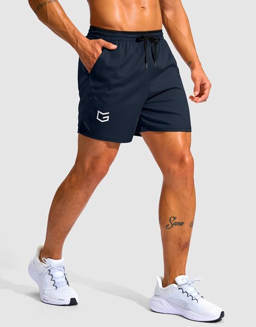 G Gradual Men's Running Athletic Shorts - Lightweight Quick-Dry Gym Shorts with Zipper Pocket | 5"/7" Sizes