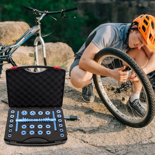 VLUOO Bike Hub Bearing Press Kit, Universal Bicycle Bearing Press Tool, Soft Tail Frame Drift Bearing Tool Kit for Bicycle Repair