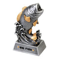 Funny Big Fish Trophy Award - 6" Handmade Statue for Best Catch - Unique Fishing Gift for Dad, Husband, Grandpa & Anglers - Tournament Prize, Father's Day & Birthday Gag Gifts, Man Cave Decor