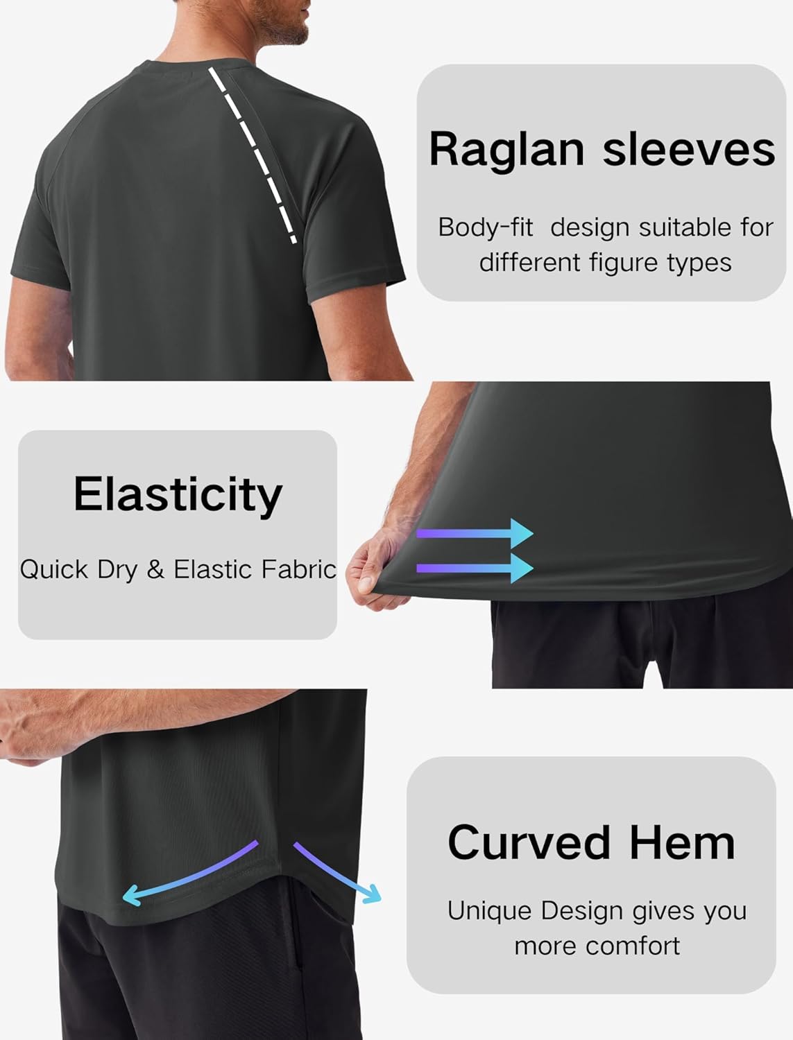 PINSPARK Men's UPF 50+ Sun Protection Swim Shirts - Quick Dry Short Sleeve Athletic Rash Guards