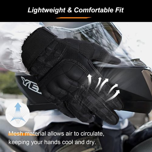 Motorcycle Riding Gloves for Men - Touchscreen, Anti-Slip Rubber Guard for Tactical Use | Perfect for Dirt Biking
