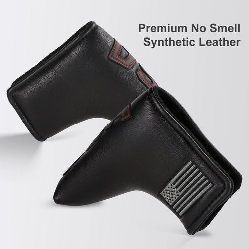 GonaFit Golf USA Blade Putter Head Covers Strong Magnetic Protective Putter Covers for Taylormade Odyssey Scotty Cameron Ping Cobra Premium Golf Putter Headcover