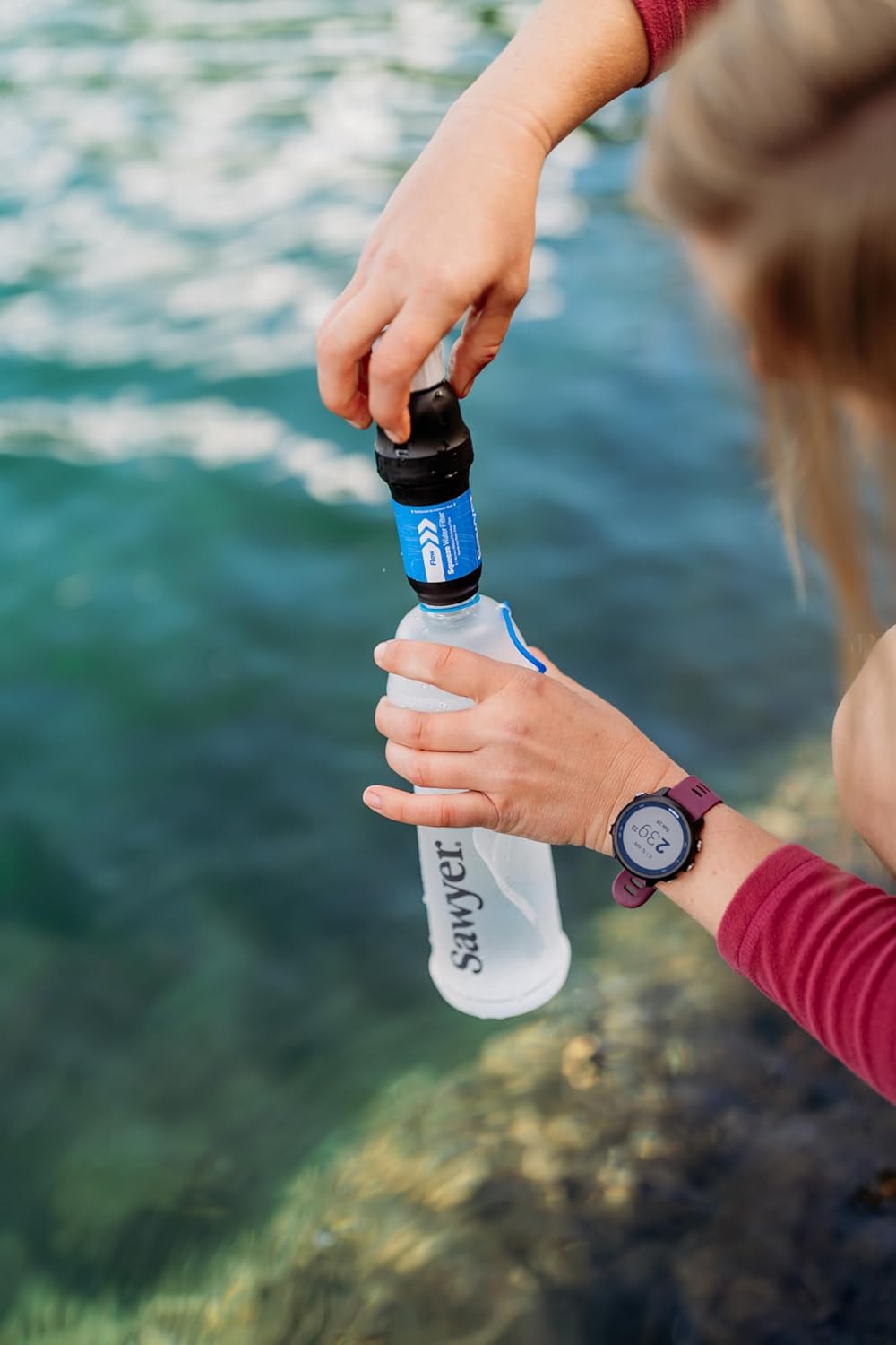 Sawyer Products Water Filtration System - Cnoc Premium 1L Bottle for Clean Drinking Water