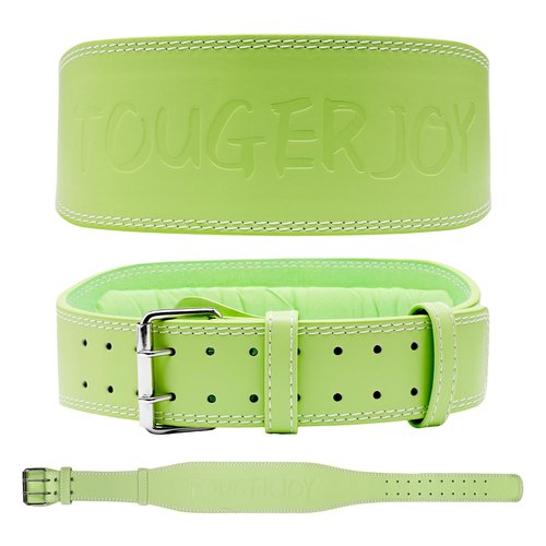 Leather Weight Lifting Belt for Women and Girl 4 Inches Padded Lumbar Support Belt for Workout Training with Adjustable Buckle