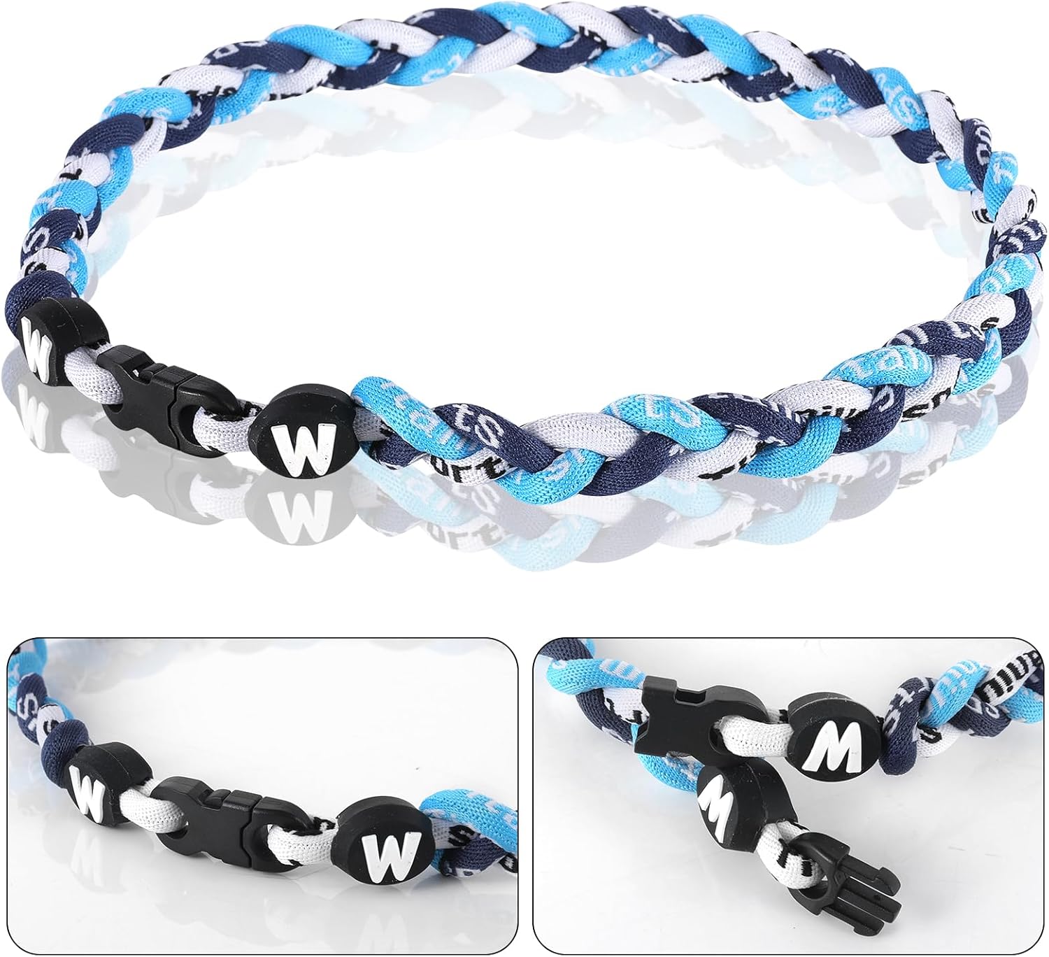 Willtok Premium Baseball Necklace - 18-Inch Nylon Tri-Braided Tornado Design