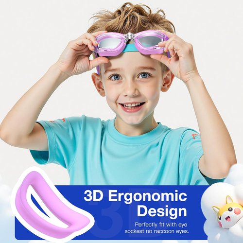 Braylin Kids Swim Goggles - 2-Pack Adjustable Swimming Goggles for Boys & Girls | Perfect for Pool Fun