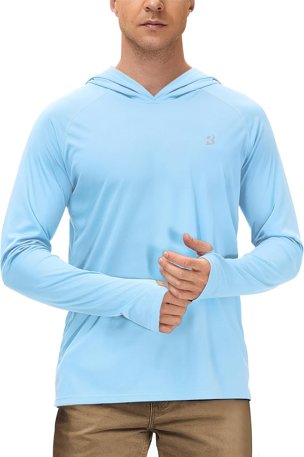 Roadbox Men's Sun Hoodie - UPF 50+ Long Sleeve Fishing Shirt for UV Protection | Ideal for Hiking & Running
