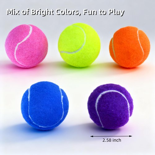 AOXEQUIP 2.58" Tennis Balls for Training, Ball Machines & Multi-Purpose Use – Felt Practice Balls in Classic Yellow or Mixed Colors, Available in 8 or 20 Pack with Mesh Carry Bag