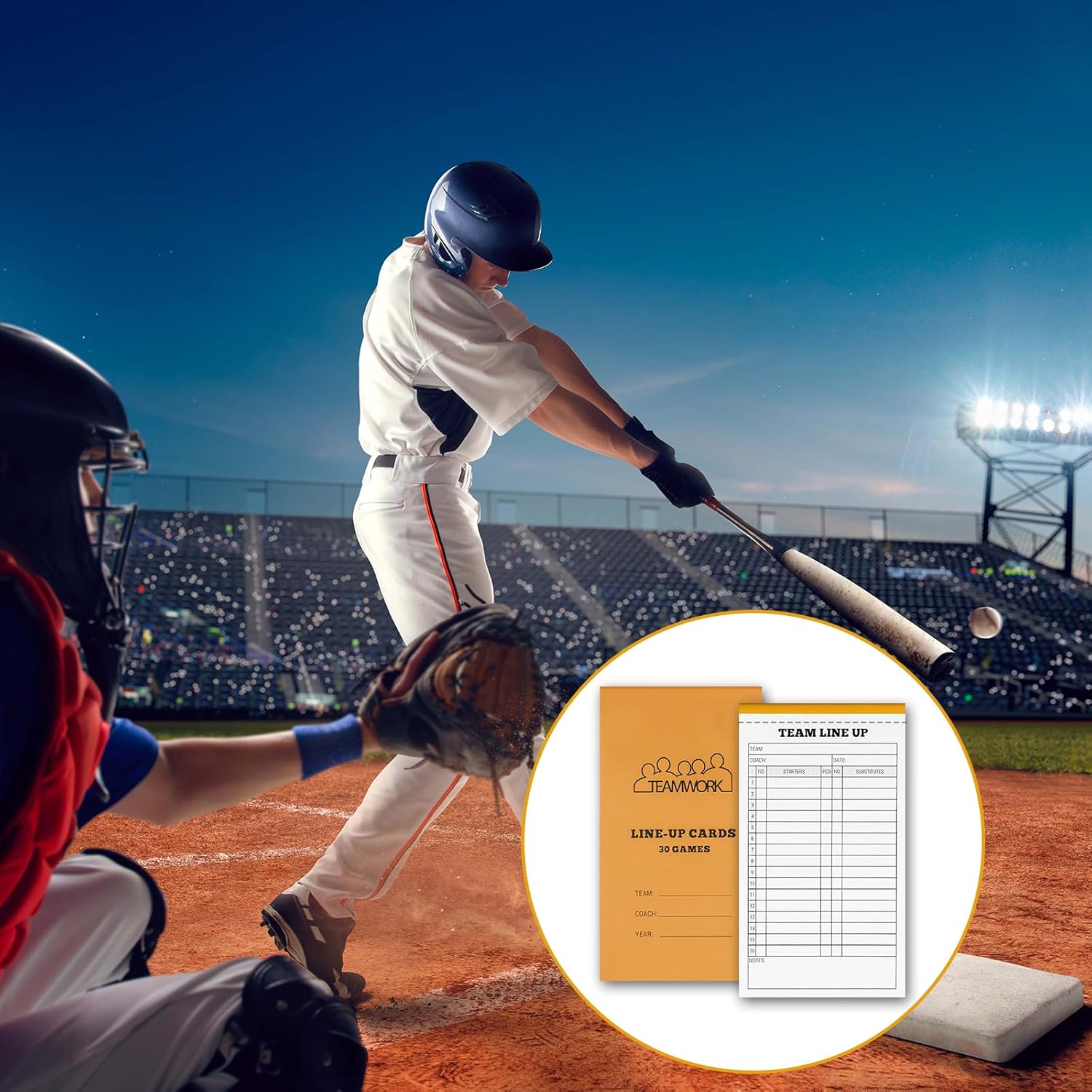 Regine Switzerland Softball/Baseball Lineup Cards - 60 Sets of 16 Player Carbonless Sheets | 4.5 x 8 in