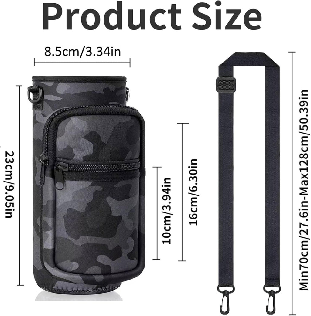 Skiennix Insulated Water Bottle Holder - Crossbody Sling Bag with Phone Pocket for Hiking & Camping