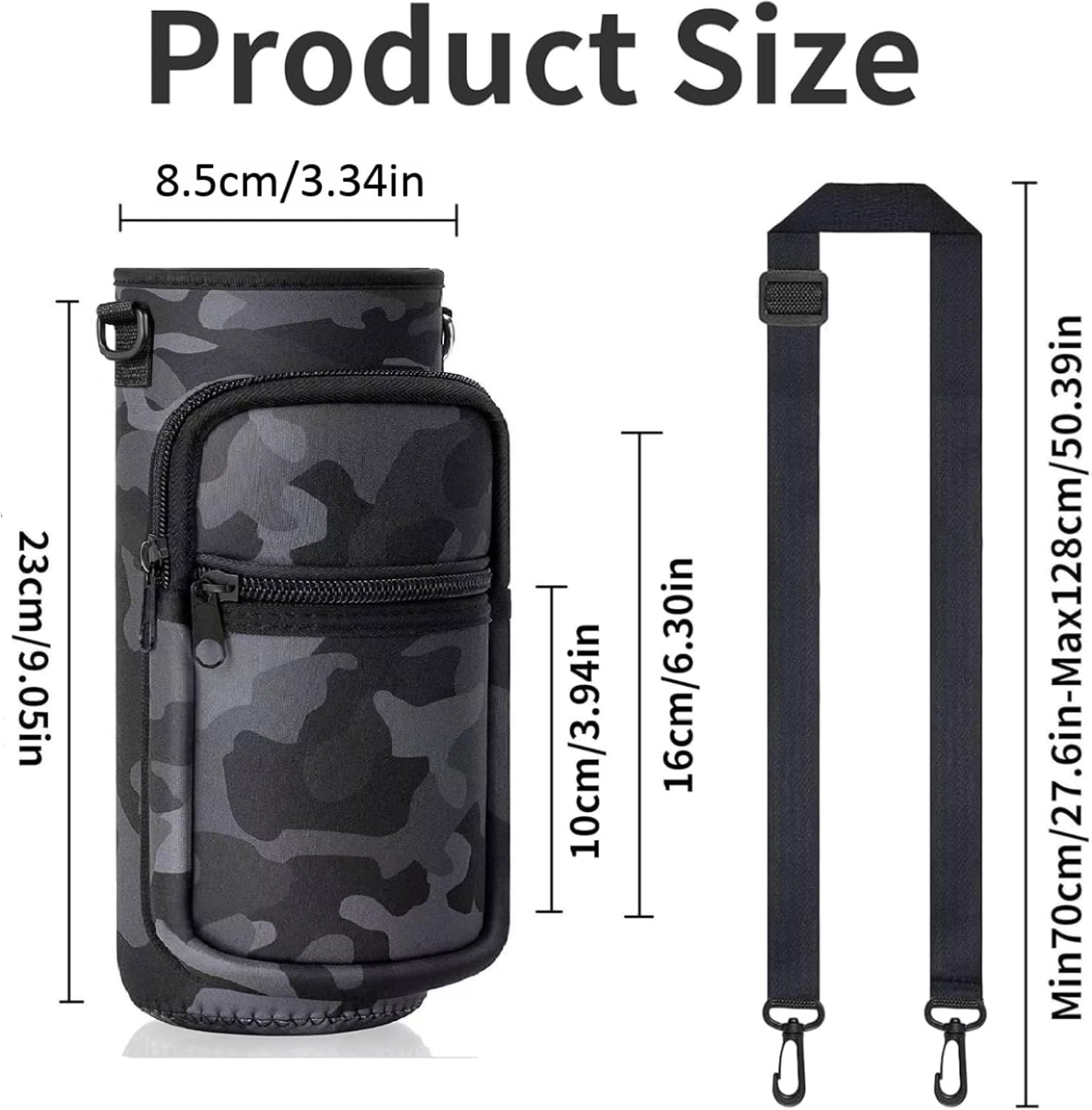 Skiennix Insulated Water Bottle Holder - Crossbody Sling Bag with Phone Pocket for Hiking & Camping