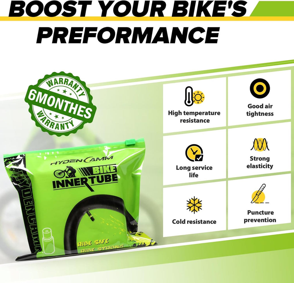 Skiennix Bike Tubes - 20/26" Inner Tubes with 35mm AV Schrader Valve & Tire Levers - 2/4 Pack
