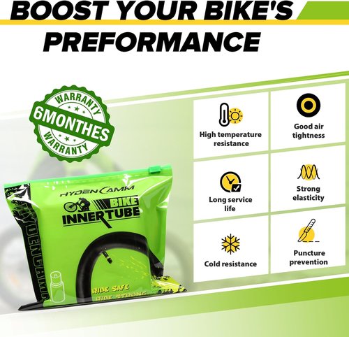 Bike Tube - 20/26 Inch Inner Tube with 35mm AV Schrader Valve & Tire Levers - 2/4 Pack