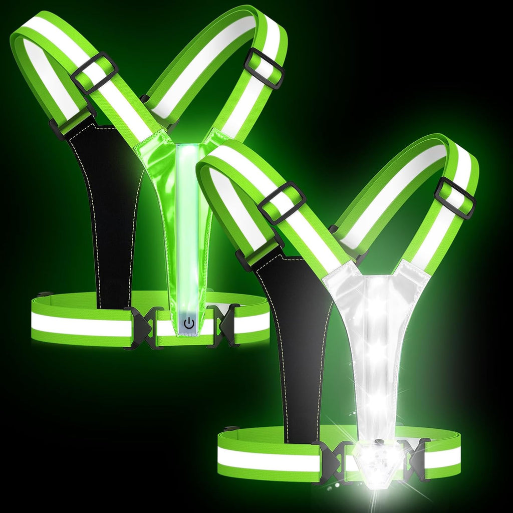 Zacro LED Reflective Vest - High Visibility Running Gear with 500LM Chest Light | Safety & Comfort