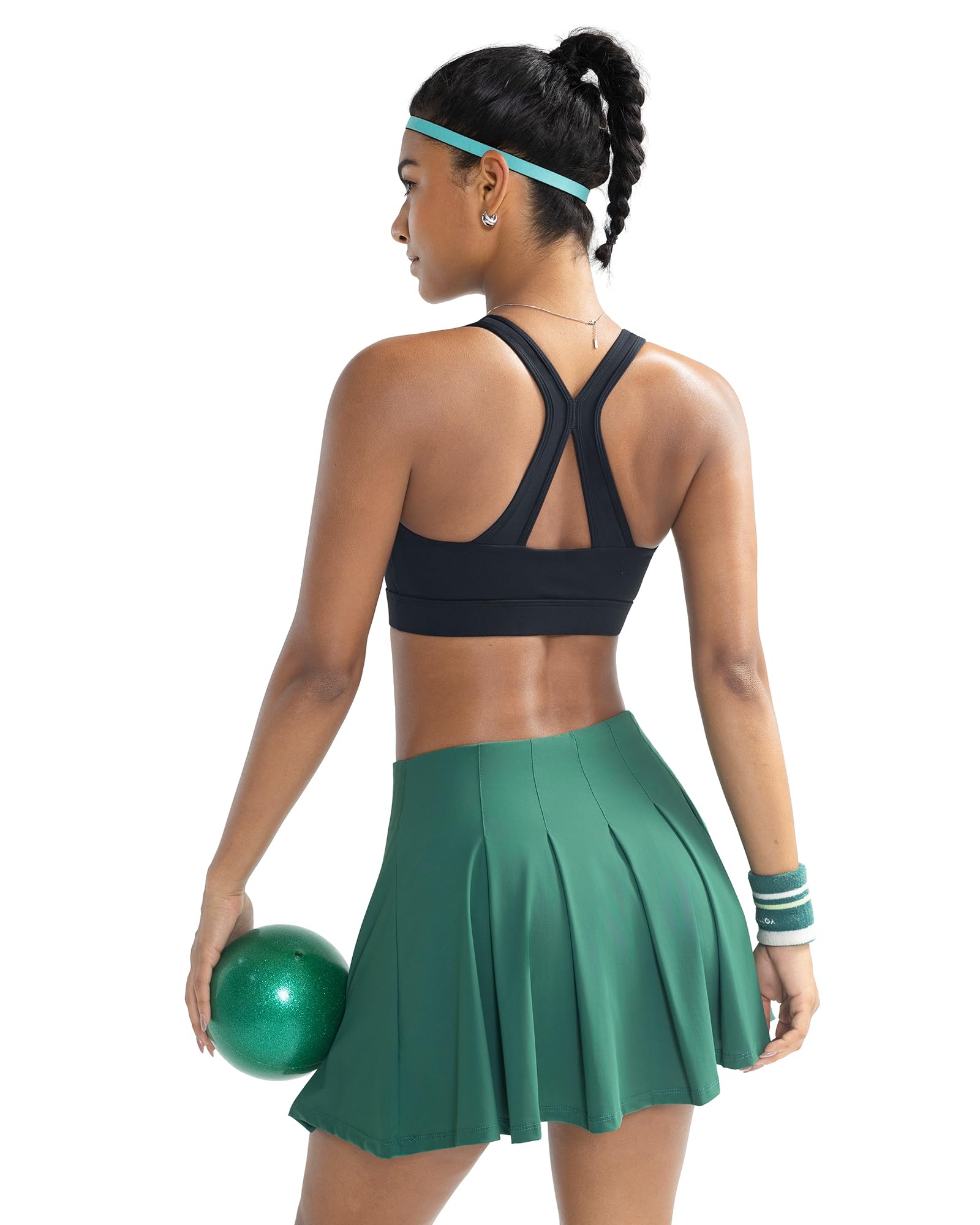 RUNNING GIRL Sports Bras for Women High Support,High Impact V Neck Molded Cup Black Sports Bra Running Workout Bra with Sewn in Pads(WX3160Black_M)