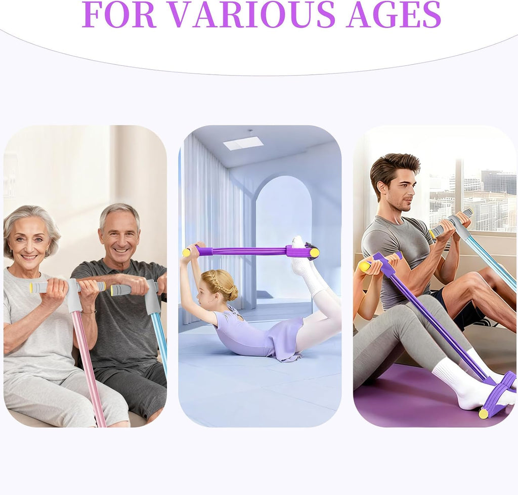 Pedal Resistance Bands by Skiennix - Durable 6-Tube Fitness Bands for Abdomen, Waist, Arms & Legs