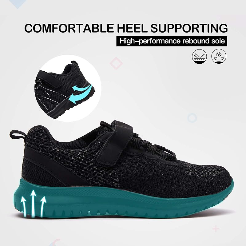 RUNSIDE Kids Lightweight Sneaker Shoes - A-Black+1 Big Kid Variation