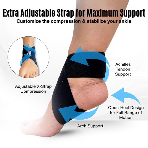 MDUB Ankle X Strap for Achilles Tendon and Planter Fasciitis Support, 1 Pack, Ankle Tendonitis Pain Relief Support Brace, Hiking, Soccer, Basketball, Running, Tennis, Volleyball & Pickleball