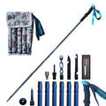 Versatile Trekking Pole with Accessories - Ideal for Hiking with Excellent Foam Grip Lightweight, Durable Tungsten Carbon Tip. Adjustable Length, Collapsible, Internal Storage, Canvas Carry Bag