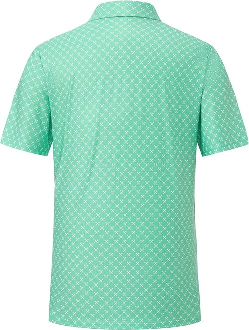 KYKU Men's Golf Polo Shirt - Short Sleeve Casual Athletic Top with 4-Way Stretch & Side Split Hem
