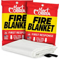 Mart Cobra Fire Blanket 2-Pack | Emergency Fire Suppression for Home & Kitchen | 40"x40" Heat Resistant Fiberglass Safety Blankets