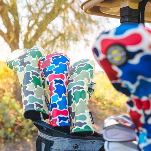 STICKIT Magnetic Fairway Woods and Hybrids Head Cover - Fatigue Camo | Premium Leather Golf Accessory with Industrial Magnetic for Easy Attachment | Fits Most Fairway Woods/Metals and Hybrids