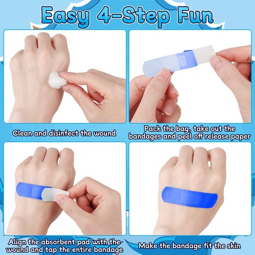 180Pcs Kids Bandages Bulk, Children's Colorful Flexible Adhesive Bandages 10 Colors Neon Waterproof Breathable Strip Protect Cuts and Scrapes for Children Toddlers, 2.83'' x 0.75''