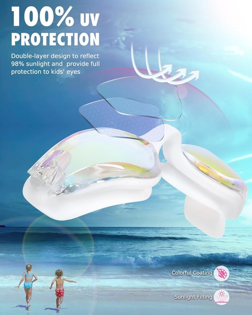 Aegend Swim Goggles for Kids | Anti-Fog, UV Protection & Comfort Fit for Ages 3-14