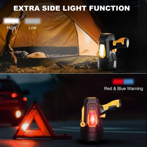 MIXILIN Rechargeable Spotlight 2,000,000 Lumens, Super Bright LED Spotlight Flashlight Outdoor with COB Light & Foldable Tripod, 10000ɱAh Long Lasting Large Handheld Spot Light for Boating Camping