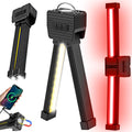 YETHKE Gym Lamp, Portable Gym Lighting for Posing, Magnetic Work Light Rechargeable, Gift for Men/Women, 180° Rotate Foldable with Hang Hook Camping Lamp, USB Power Bank LED Handheld Flashlight-Black
