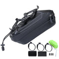 Leopauto Bike Front Frame Bag, Top Tube Bike Bag with Phone Holder Stabilizer Bike Phone Mount Holder with Rain Cover for Outdoor Cycling Travel Hiking