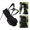Stripebird Golf Stand Bag with Hub for Magnets (Black) - 4 Way Full-Length Dividers Golf Club Bag - 5 Pockets - Flexfit Rotatable & Adjustable Dual Straps - Rain Hood - Lightweight Golf Bag Stand