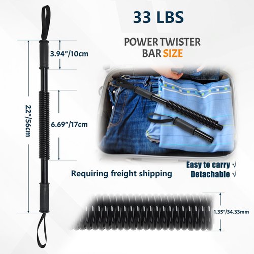 Mini Portable Torsion Bar – 33LB Arm & Wrist Trainer, Pocket-Sized Strength Equipment for Women lnjuryRecovery, On-The-Go Fitness Gear with Ergonomic Non-Slip Handles