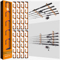 PLUSINNO H5 Horizontal Fishing Rod/Pole Holders for Garage, Wall Ceiling Mounted Fishing Rod Holder, Aviation Aluminum Fishing rod rack Holds up to 5/10/20 Rod or Combos Fishing Gear and Gifts for Men