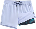 maamgic Mens Swim Trunks with Compression Liner 5 Inch, Quick Dry Bathing Suit with Zipper Pockets, No-Chafing Swim Shorts