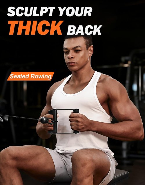 Fitarc Double D Row Handle - Non-Slip V Bar Attachment for Home Gym | T Bar Row & LAT Pulldown Accessory