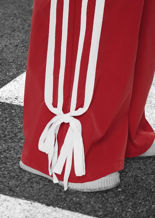 Kid Girls Side Striped Bowknot Fashion Baggy Cargo Sweatpants Y2K Hip Hop Dance Streetwear Cute Wide Leg Joggers Track Pants Red 7-8Y