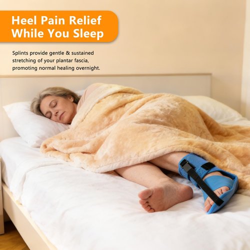 Plantar Fasciitis Night Splint, Night Splint for Plantar Fasciitis Women & Men, Adjustable Straps Stretch the Plantar Fascia, Helps Relieve Heel & Morning First Step Pain, Soft & Breathable, Blue