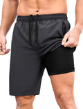 SILKWORLD Men's Running Shorts - Quick Dry 9-Inch 2-in-1 Basketball & Gym Workout Shorts with Pockets