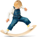 Skiennix Wooden Wobble Board - Kids' Balance Trainer for Indoor Play | Curvy Rocker Board for Yoga & Exercise