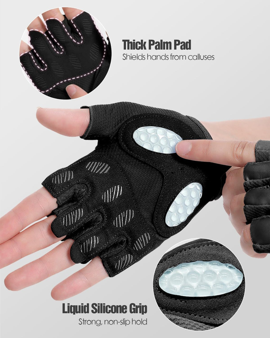Regine Switzerland Workout Gloves - Fingerless Gym Gloves with Silicone Grip Dots & Palm Padding for Weight Lifting
