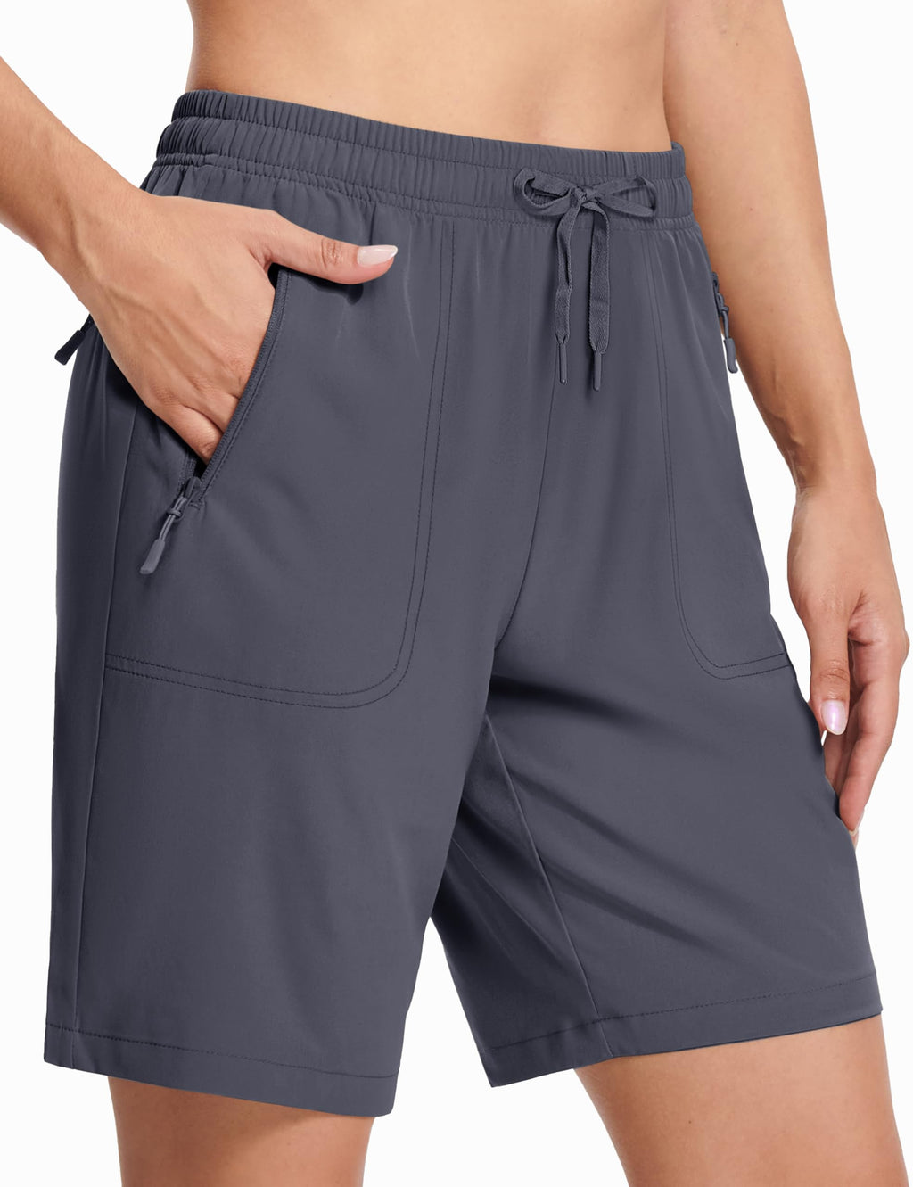 MAGCOMSEN Hiking Shorts for Women Quick Dry with Pockets Lightweight Water Resistant Athletic Golf Dark Grey S