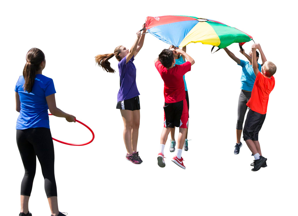 Sportime GripStarChute Parachute with 8 Handles, 6 Feet, Multiple Colors,1361476